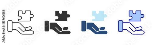 Partnership Icon Set. Designed In Multi Style