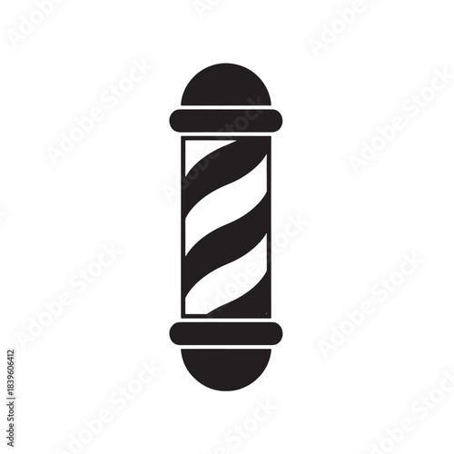 Traditional barber pole icon a simple flat vector design element for barbershops hair salons and mens grooming businesses isolated on white