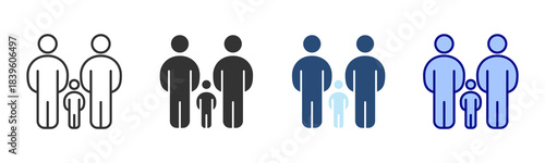 Family Support Icon Set. Designed In Multi Style