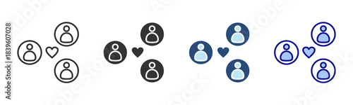 Social Connection Icon Set. Designed In Multi Style