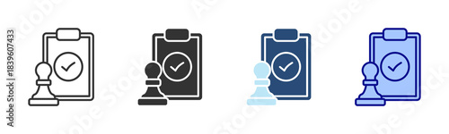 Certified Document Icon Set. Designed In Multi Style