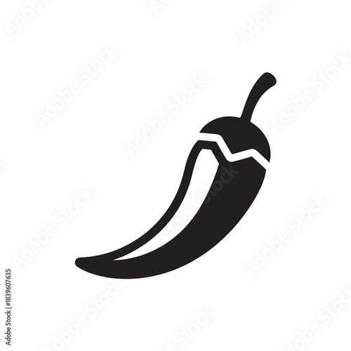 Minimalist black chili pepper icon a simple flat vector design element for food apps menus and spicy indicators
