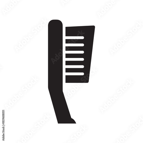 Modern minimalist brush icon a sleek black glyph vector symbol for cleaning hygiene and web or mobile app interfaces