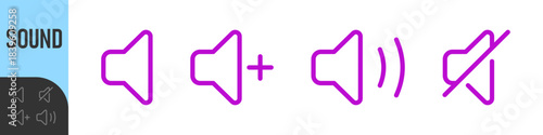 speaker, sound, volume icon set , low and hight level volume speaker icon. voice, audio, silent, mute icons in flat style for media player app and website