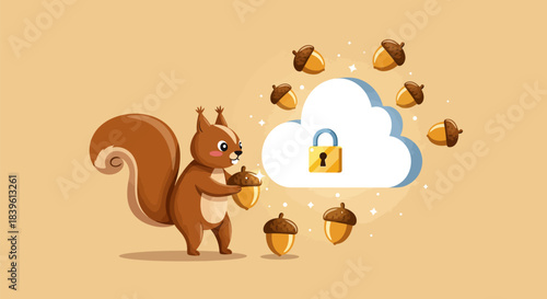 Squirrel Protecting Acorns in Secure Cloud Storage.