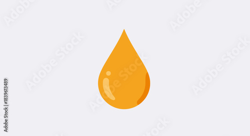 Vibrant golden liquid droplet isolated on a clean background, perfect for design.