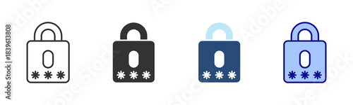 Password Icon Set. Designed In Multi Style