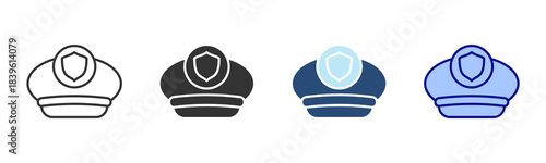 Police Icon Set. Designed In Multi Style