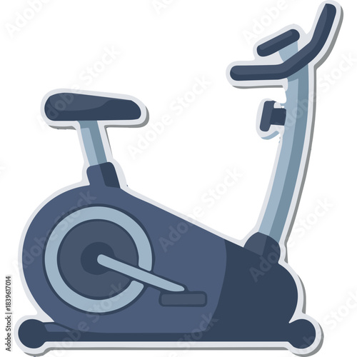 A Blue Exercise Bicycle With Silver And Grey Accents Standing On A Black Background With A White Outline Representing Indoor Cycling And Fitness