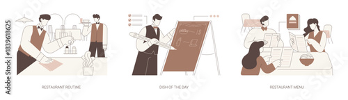 Restaurant business isolated cartoon vector illustrations se