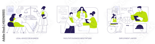 Commercial law isolated cartoon vector illustrations se