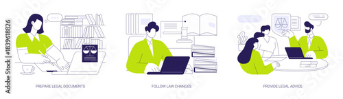 Law firm isolated cartoon vector illustrations se