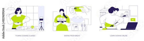 Learn cooking isolated cartoon vector illustrations se