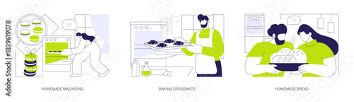 Baking at home isolated cartoon vector illustrations se