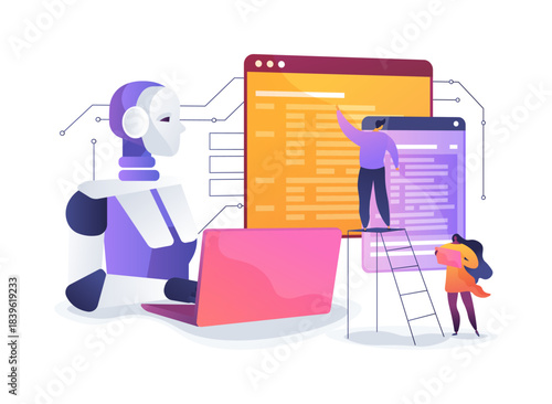 AI-Driven Software Debugging abstract concept vector illustration.