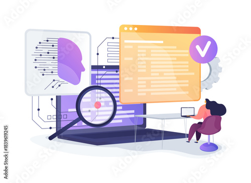 AI-Powered Code Review Platforms abstract concept vector illustration.