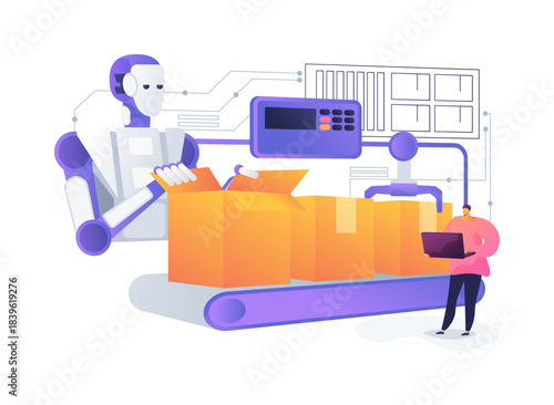 Robotic Process Automation in Enterprise abstract concept vector illustration.