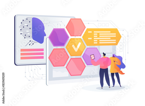 AI in Self-Healing Networks abstract concept vector illustration.
