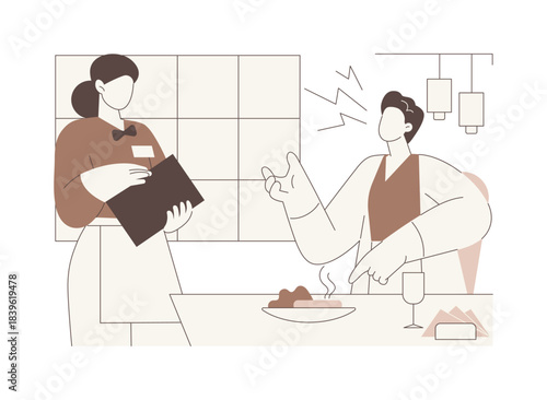 Unhappy client isolated cartoon vector illustrations.