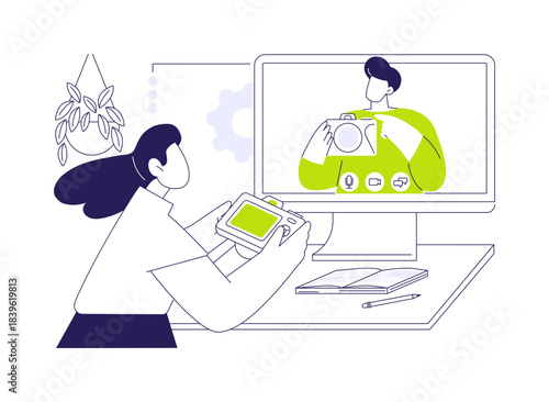 Photography isolated cartoon vector illustrations.