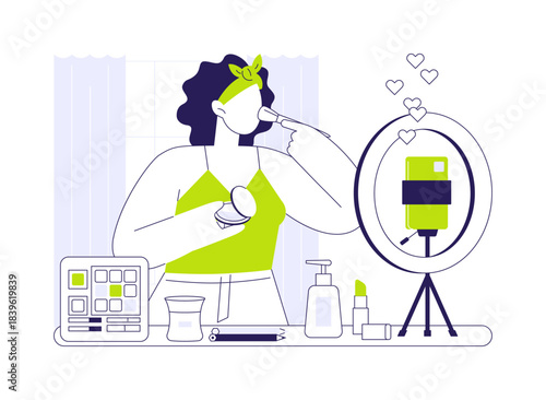 Beauty and makeup isolated cartoon vector illustrations.