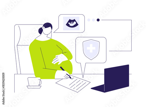 Paid family leave abstract concept vector illustration.