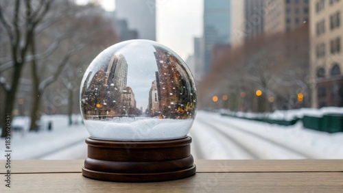 Snow globe with city design mockup decor mockup souvenir mockup glass mockup winter mockup gift mockup glitter mockup scene mockup holiday mockup background image