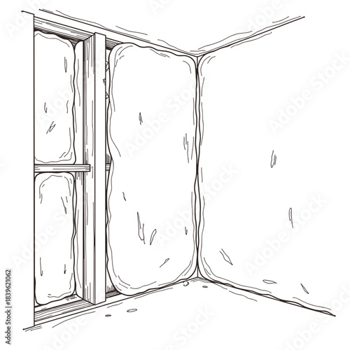 Insulation foam application between wall studs, building construction and energy efficiency solution