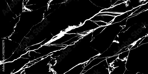 "Elegant black marble texture with striking white veins. Perfect for backgrounds, modern interior design, luxury product mockups, and digital graphics requiring a high-contrast natural stone effect"