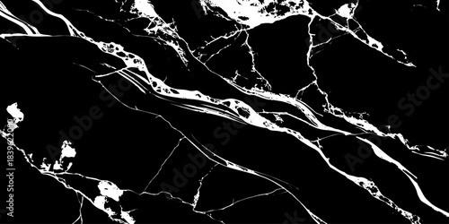 "Elegant black marble texture with striking white veins. Perfect for backgrounds, modern interior design, luxury product mockups, and digital graphics requiring a high-contrast natural stone effect"