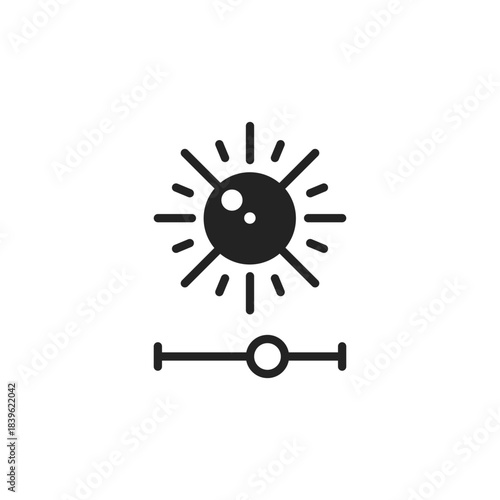black brightness control icon like ui element