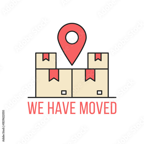office or home moving like we have moved icon