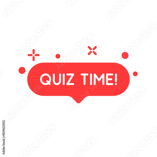 quiz time like red speech bubble for fun show