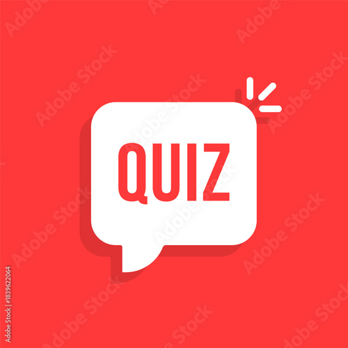 quizz or quiz icon on white speech bubble