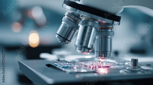 microscope on a laboratory