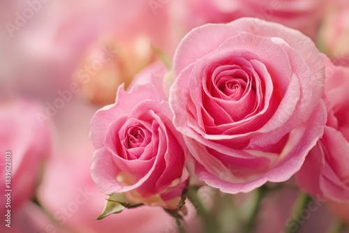 Romantic Pink Rose Blossoms Creating a Beautiful Antique Love Background