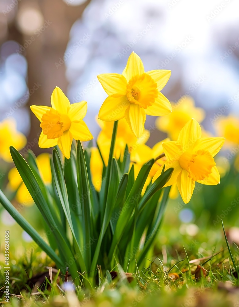 Fototapeta premium Spring daffodils in a garden