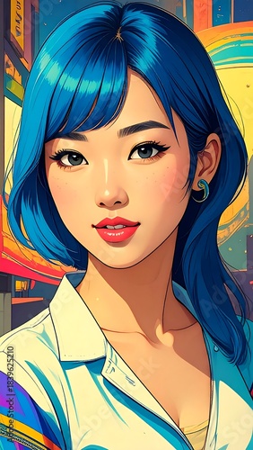 Smiling Asian woman portrait