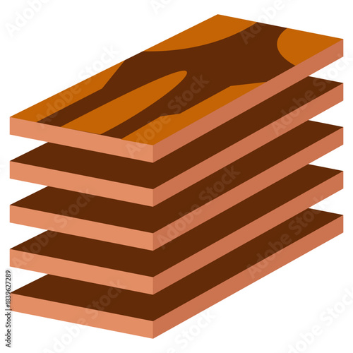 Planks Flat Color Icon, Mini Illustration Relate To Carpentry, Wood Industry. Use For Modern Concept, Ui, Ux Web And App Development.