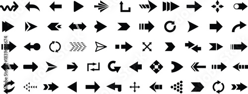 Arrows big black set icons. Arrow icon. Arrow vector collection. Arrow. Cursor. Collection different arrows sign. 