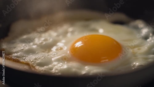 fried egg in a frying pan
