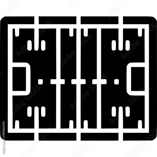 American Football Field Icon Vector