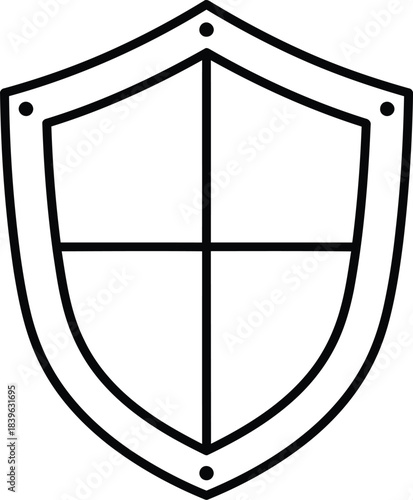Simple outline of a shield symbol representing protection and security