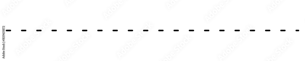 Photography Horizontal long dashed line on transparent background.