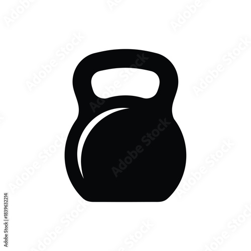 Black kettlebell icon a minimalist vector glyph for fitness apps gym branding and strength training concepts