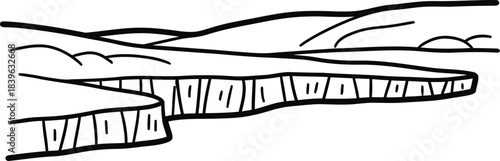 Artistic sketch of a vast ice shelf extending into a distant horizon