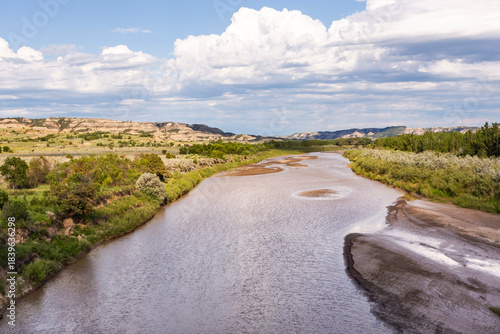 Little Missouri River valley in North Dakota wilderness