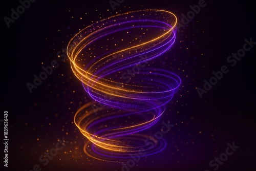 Purple and orange spiral with a lot of sparkles. The spiral is very large and the colors are very bright