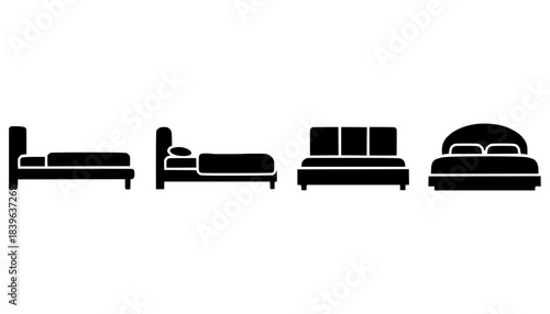 Double Bed Bedroom Furniture Silhouette