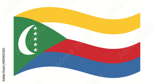The national flag of comoros a vibrant display of horizontal stripes and stars